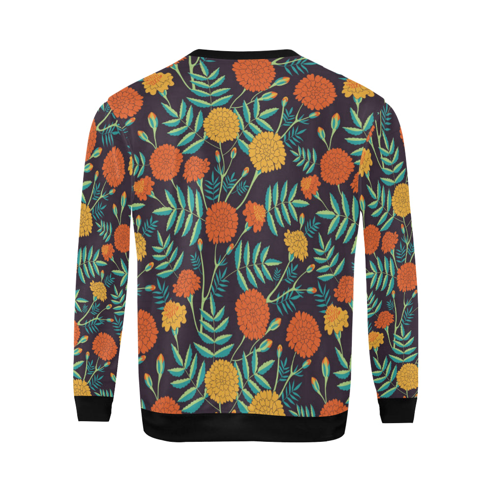 Marigold Pattern Print Design MR01 Men Long Sleeve Sweatshirt
