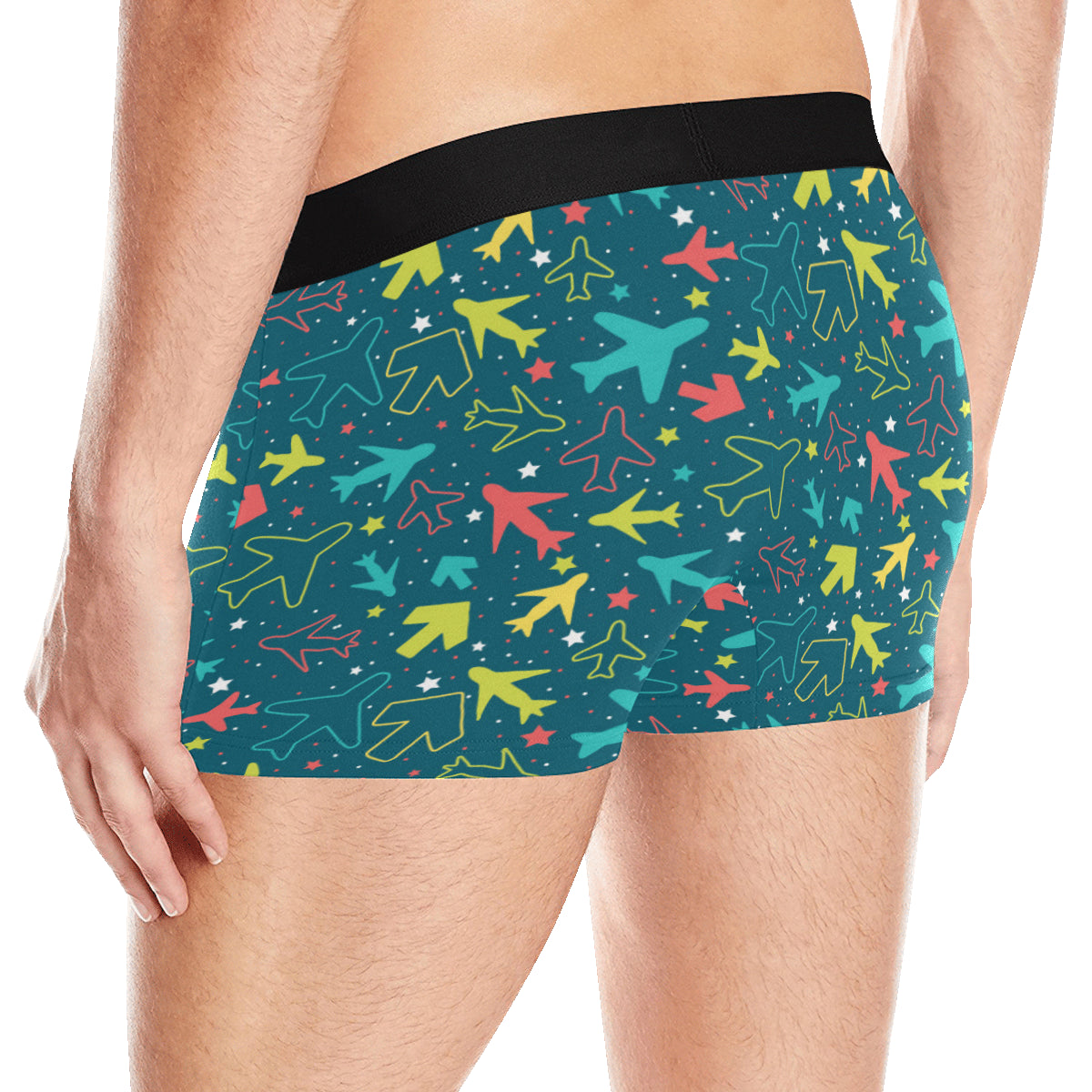 Airplane Pattern Print Design 05 Men's Boxer Briefs