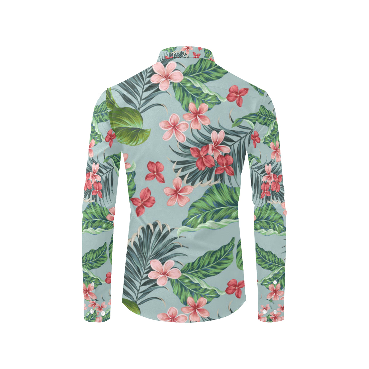 Plumeria Pattern Print Design PM027 Men's Long Sleeve Shirt