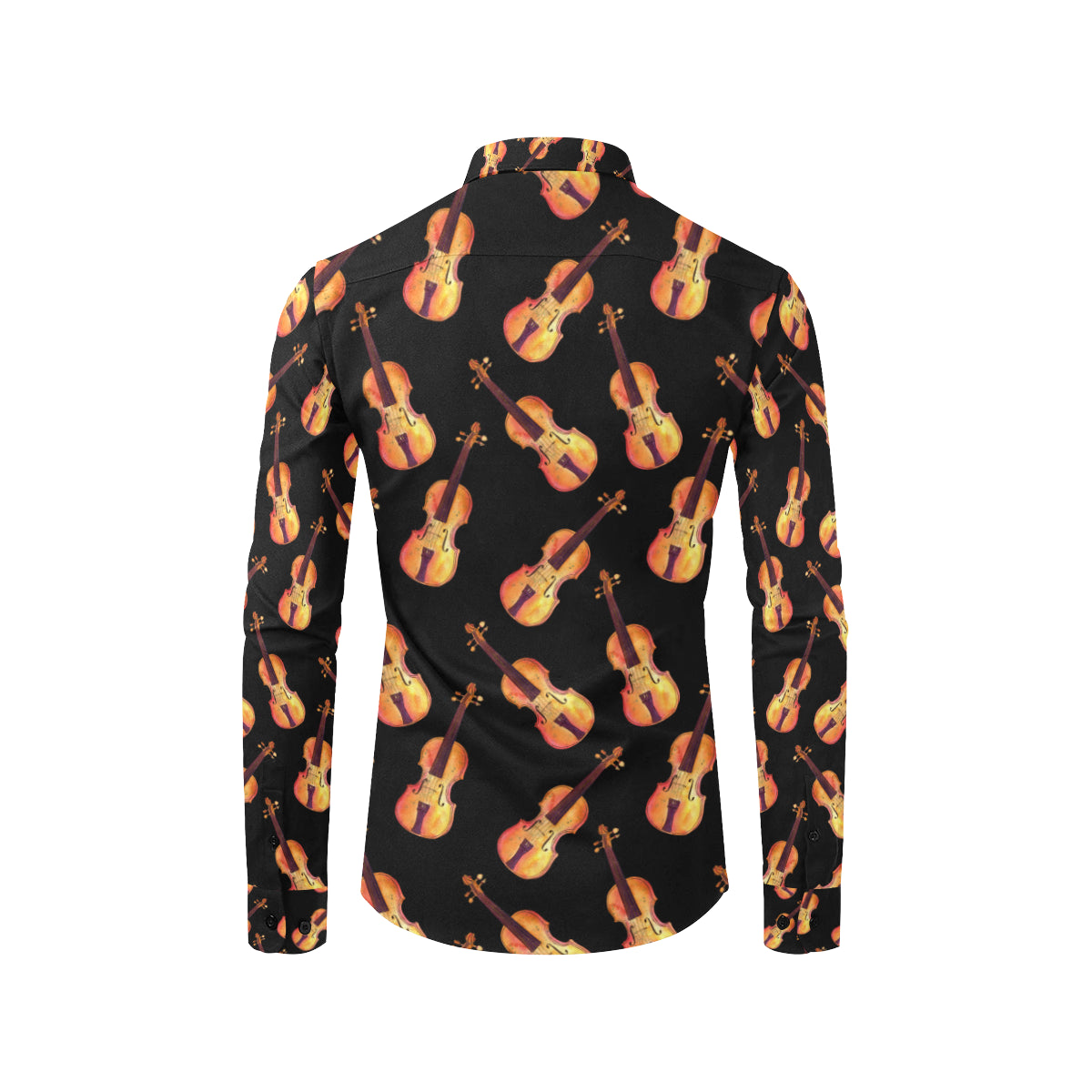 Violin Pattern Print Design 04 Men's Long Sleeve Shirt