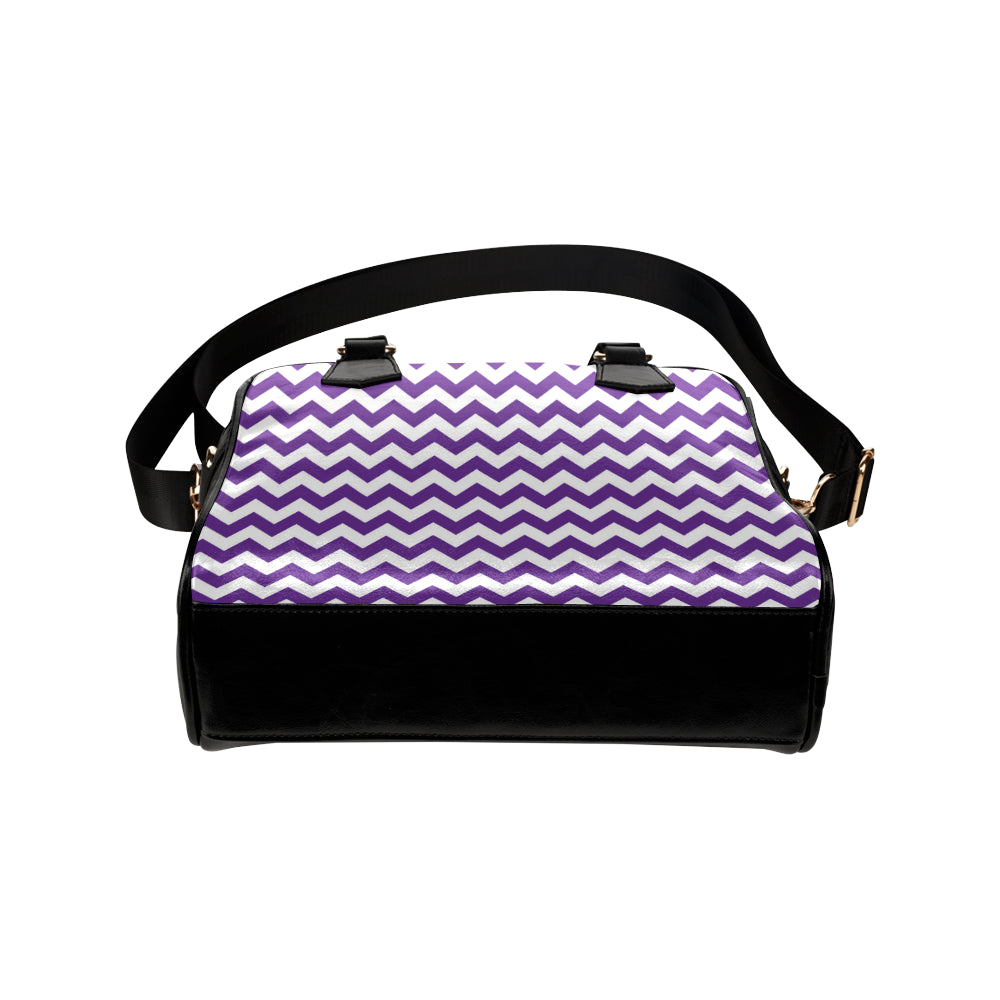 Chevron Purple Pattern Print Design 03 Shoulder Handbag