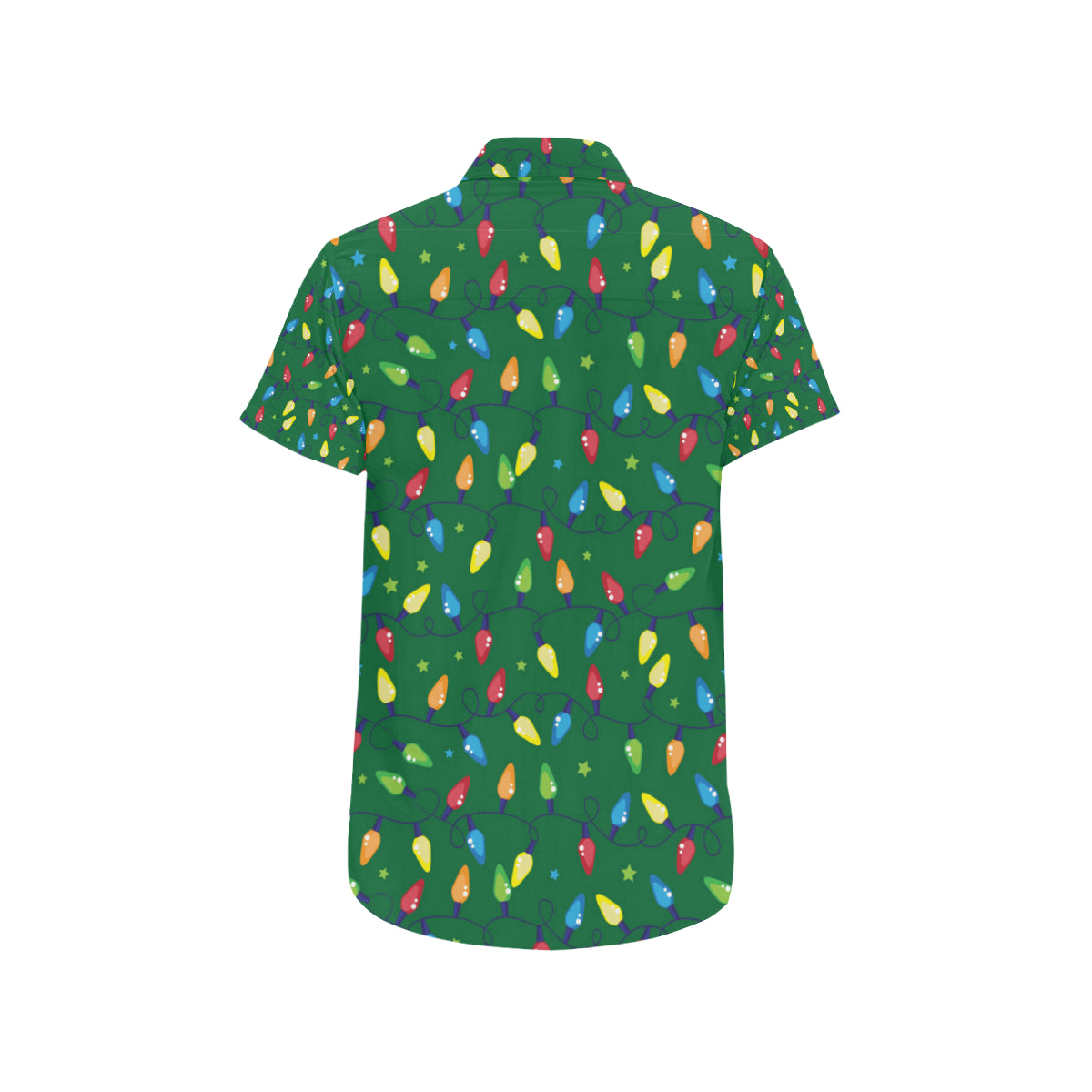 Christmas Light Pattern Print Design 02 Men's Short Sleeve Button Up Shirt