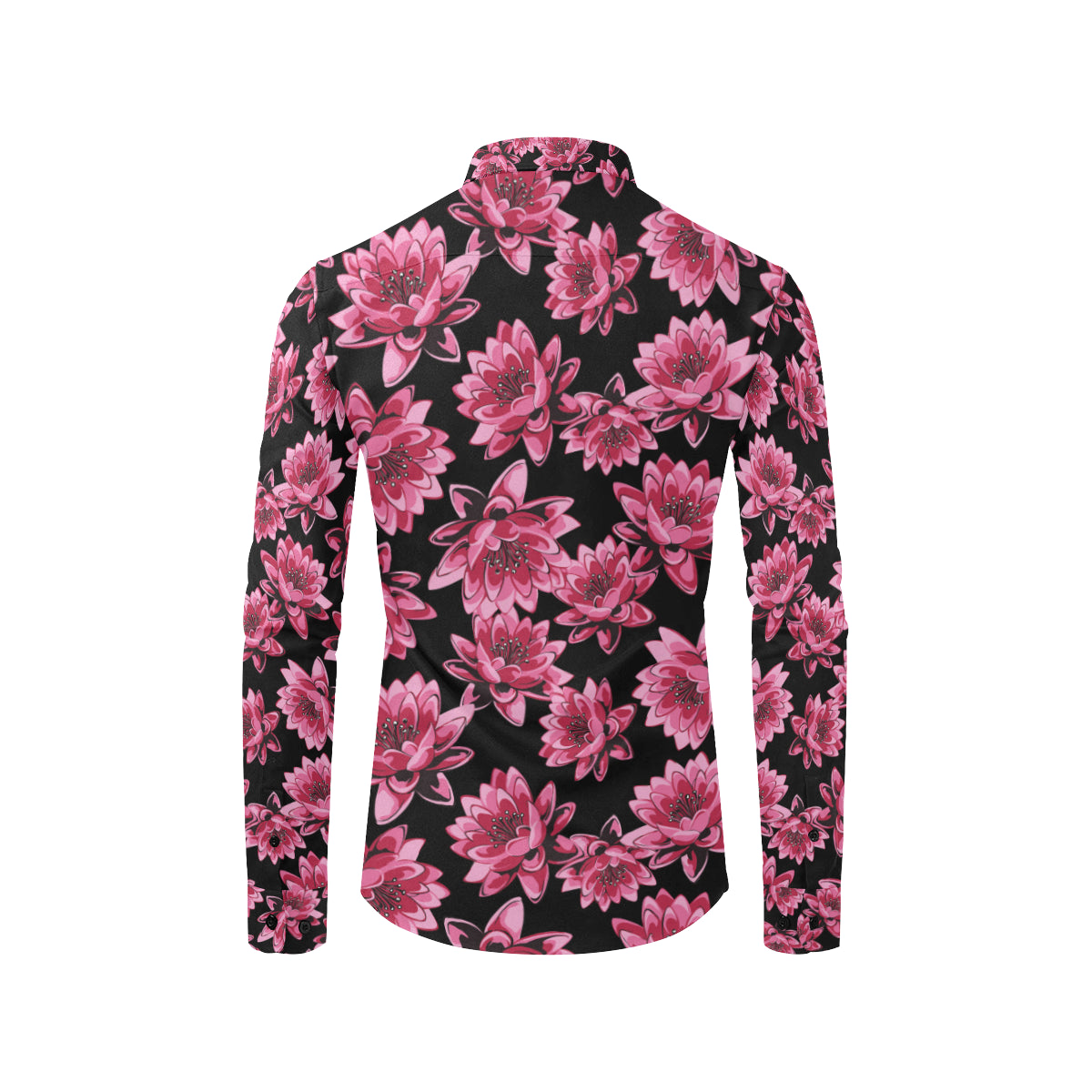 Lotus Pattern Print Design 03 Men's Long Sleeve Shirt