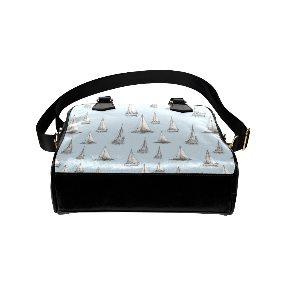 Sailing Ships Pattern Print Design A01 Shoulder Handbag