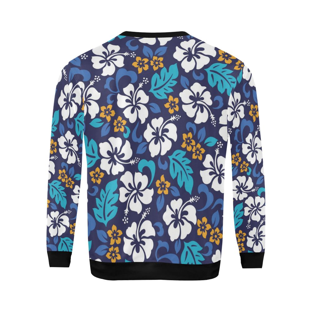 Hibiscus Pattern Print Design HB030 Men Long Sleeve Sweatshirt