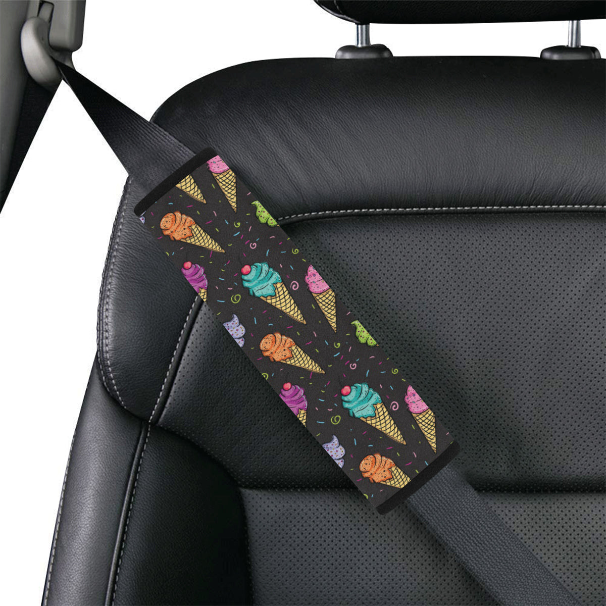 Ice Cream Pattern Print Design IC06 Car Seat Belt Cover