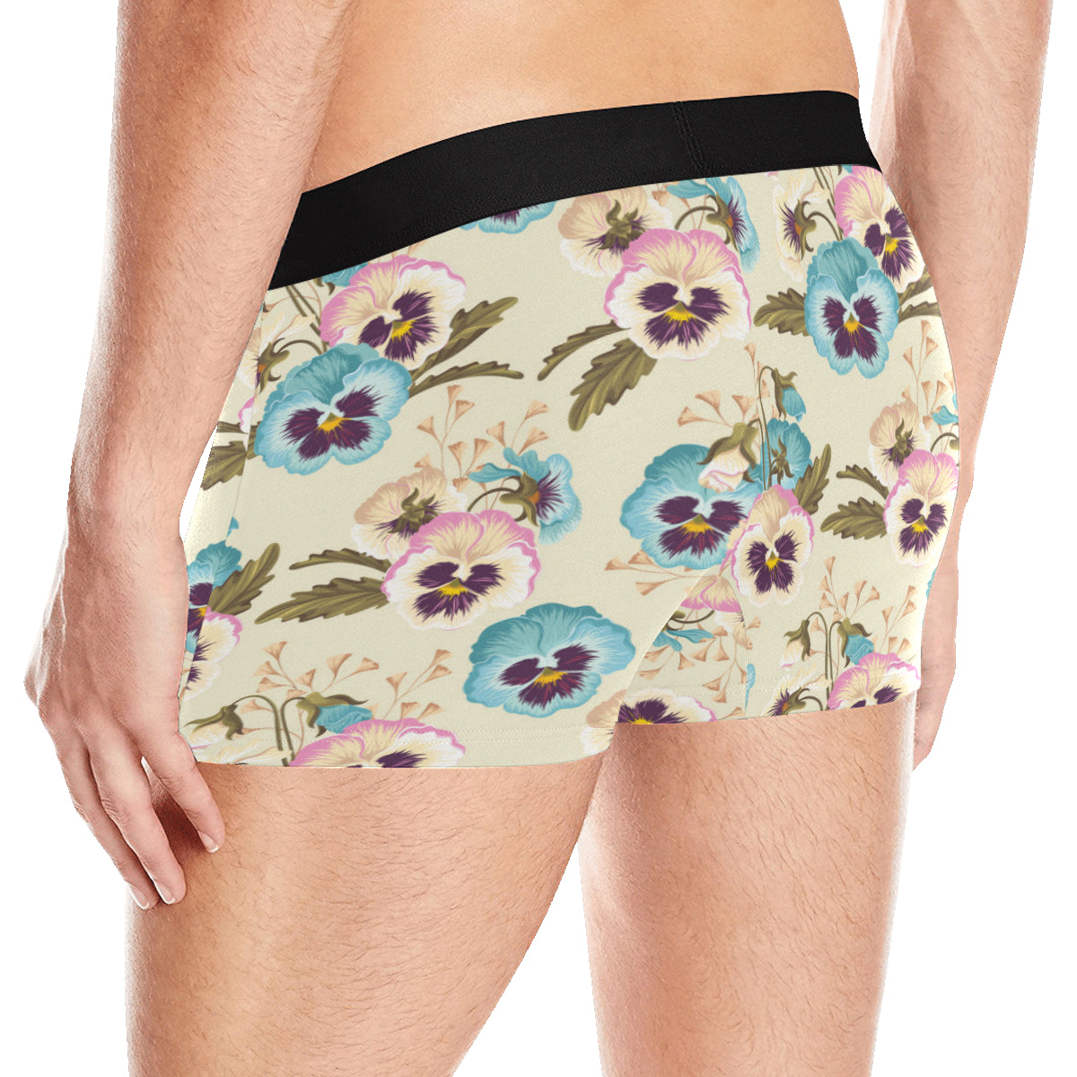 Pansy Pattern Print Design A02 Men's Boxer Briefs