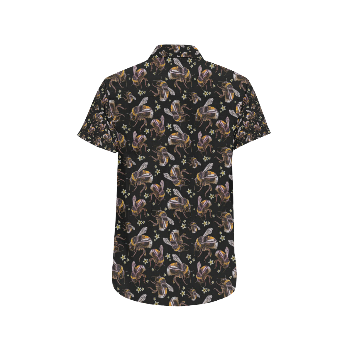 Bee Pattern Print Design 04 Men's Short Sleeve Button Up Shirt