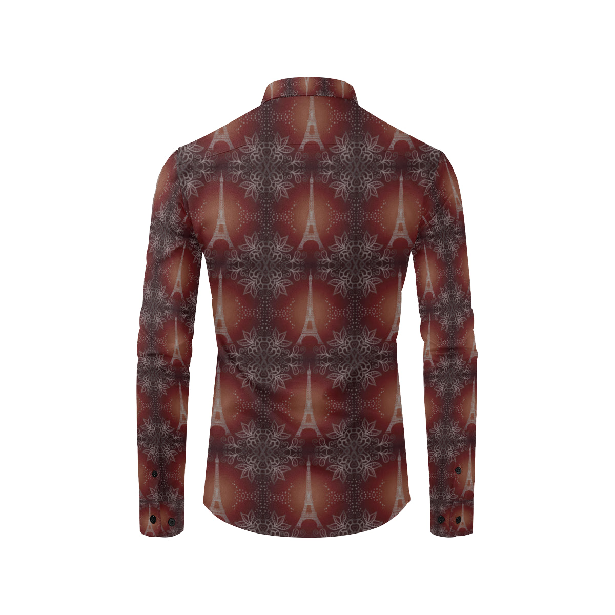Eiffel Tower Drawing Print Men's Long Sleeve Shirt