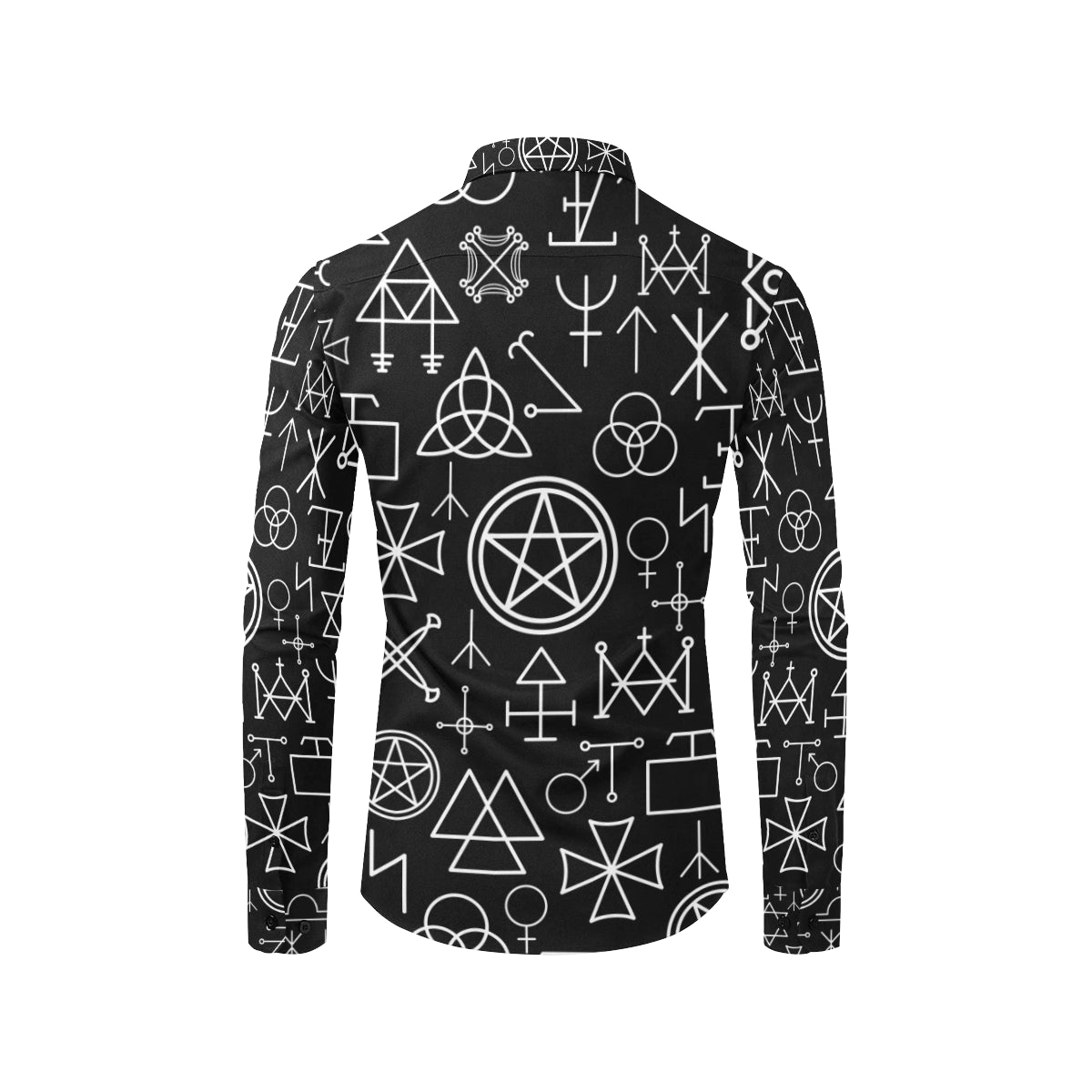Pentagram Pattern Print Design A02 Men's Long Sleeve Shirt
