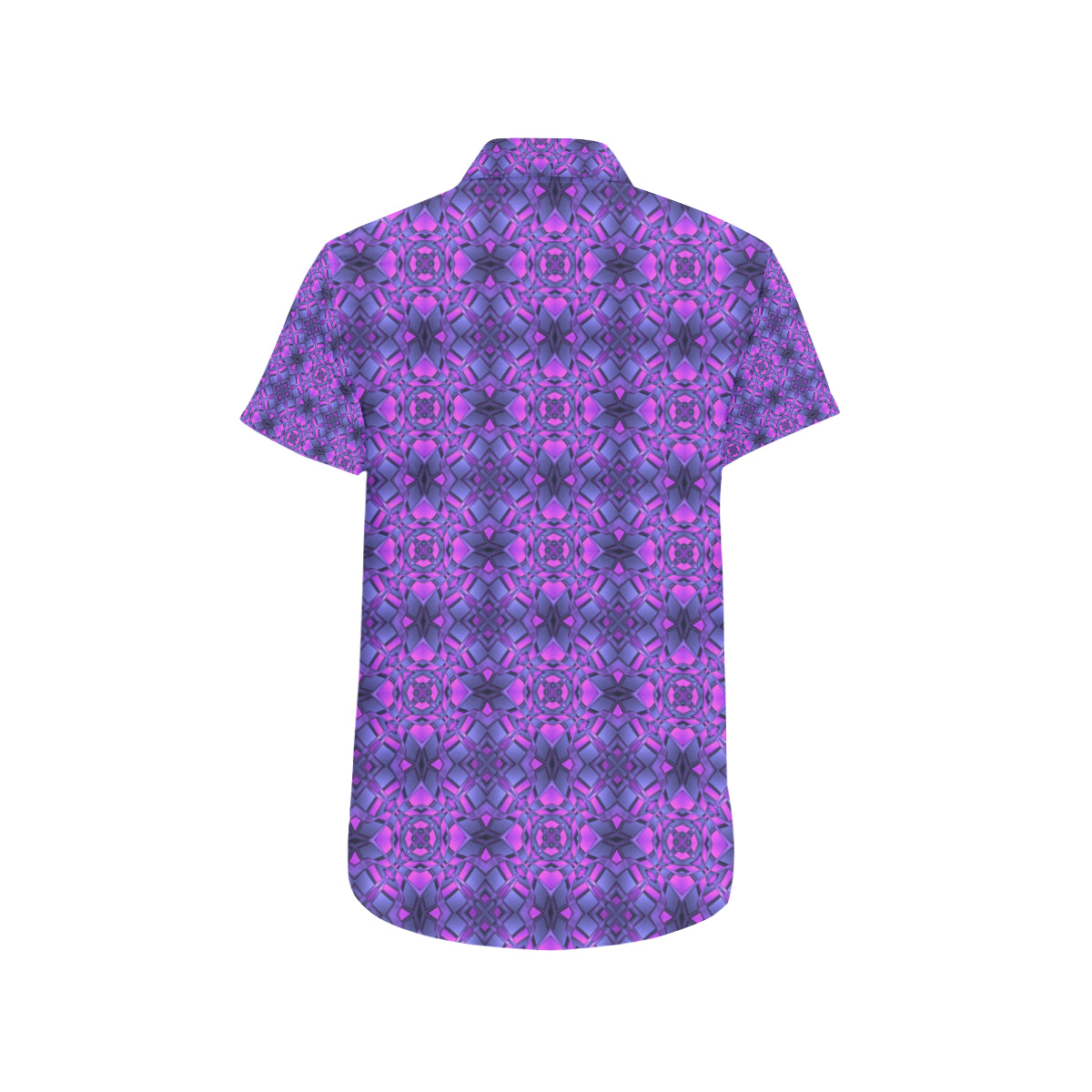 kaleidoscope Pattern Print Design Men's Short Sleeve Button Up Shirt