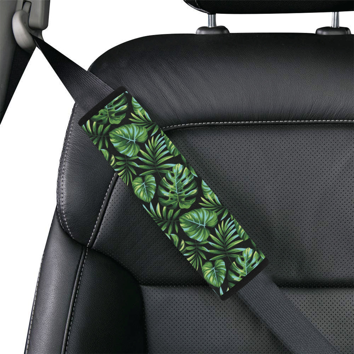 Palm Leaves Pattern Print Design PL013 Car Seat Belt Cover