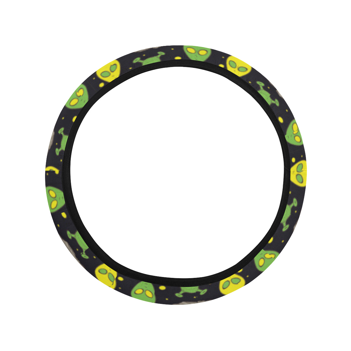Alien UFO Pattern Steering Wheel Cover with Elastic Edge