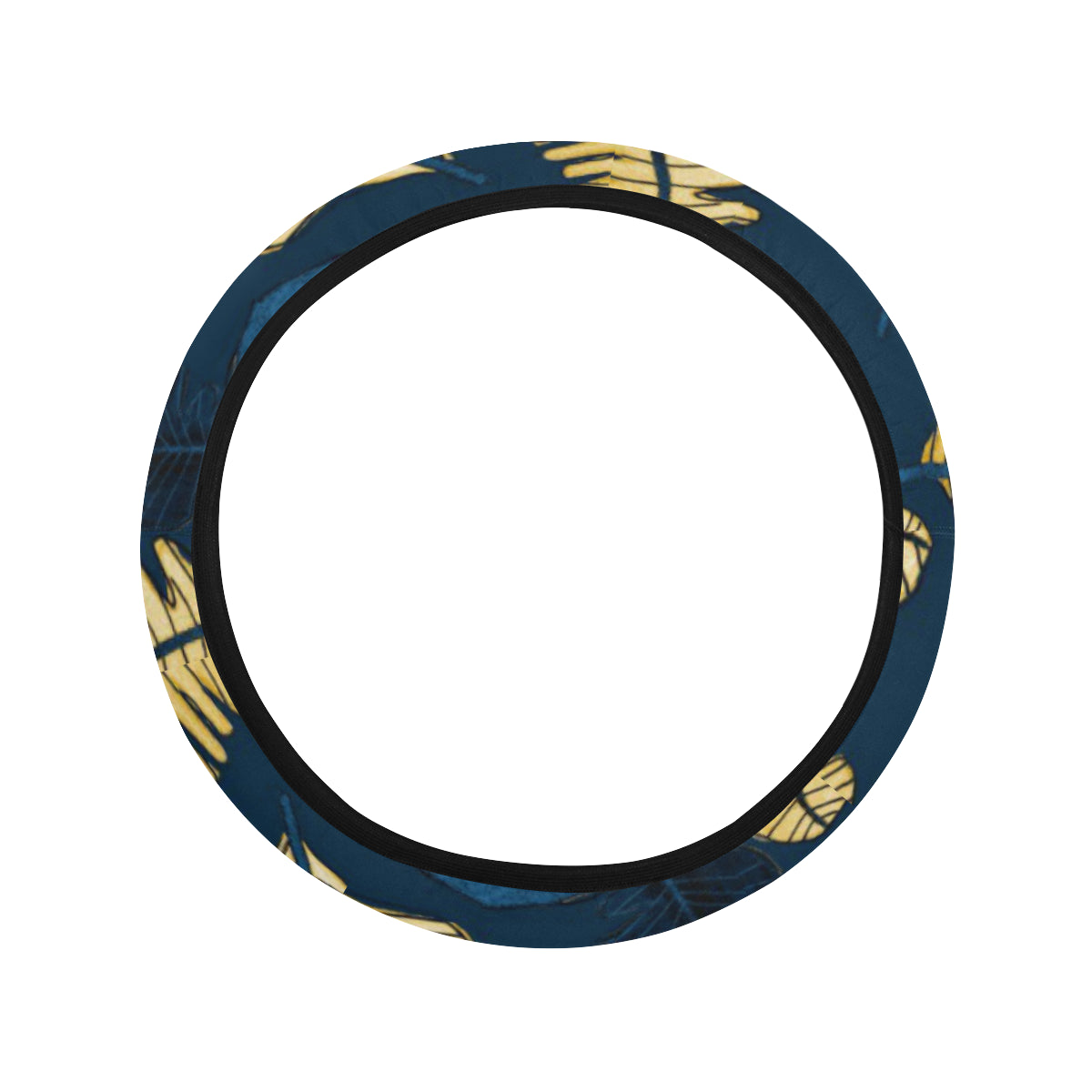 Banana Leaf Pattern Print Design BL09 Steering Wheel Cover with Elastic Edge