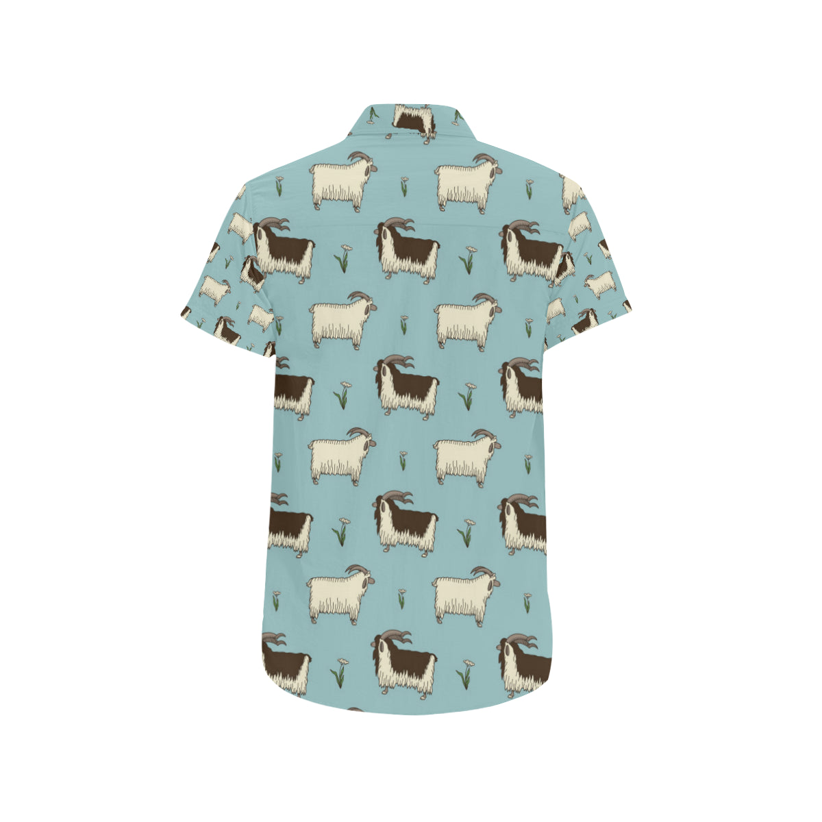 Goat Pattern Print Design 02 Men's Short Sleeve Button Up Shirt