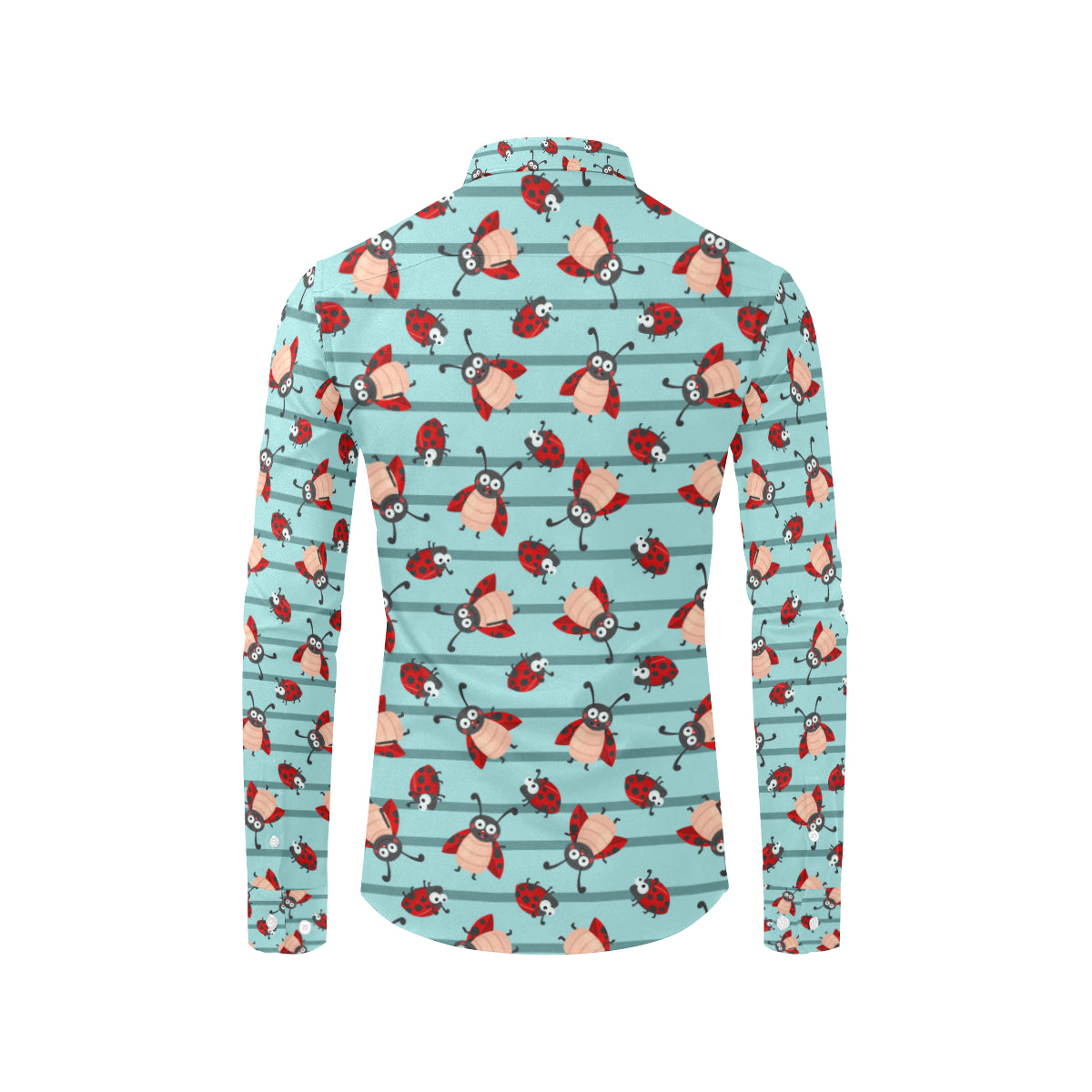 Ladybug Happy Print Pattern Men's Long Sleeve Shirt