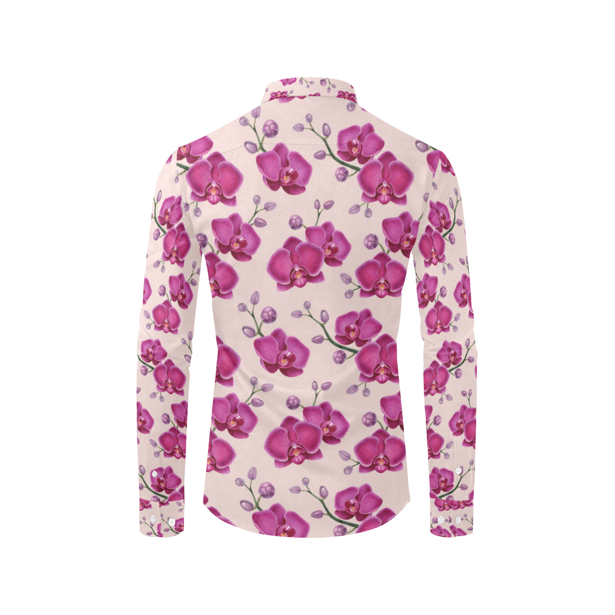 Orchid Purple Pattern Print Design OR04 Men's Long Sleeve Shirt