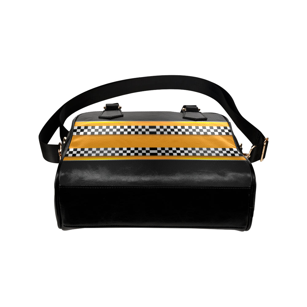 Checkered Pattern Print Design 01 Shoulder Handbag