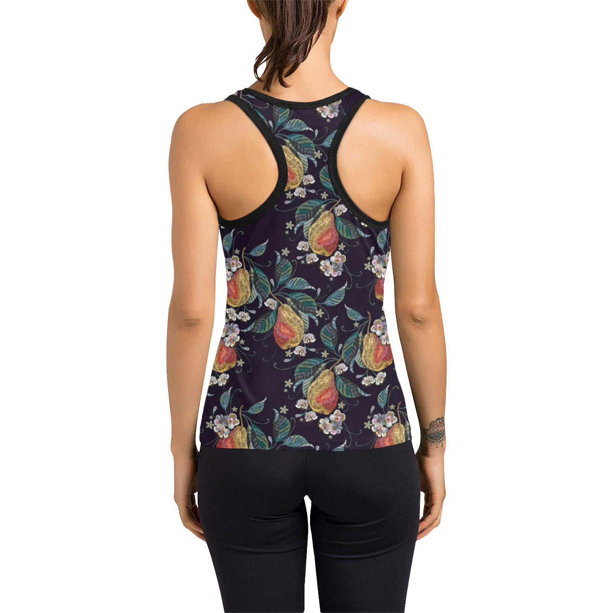 Pear Pattern Print Design PE02 Women's Racerback Tank Top