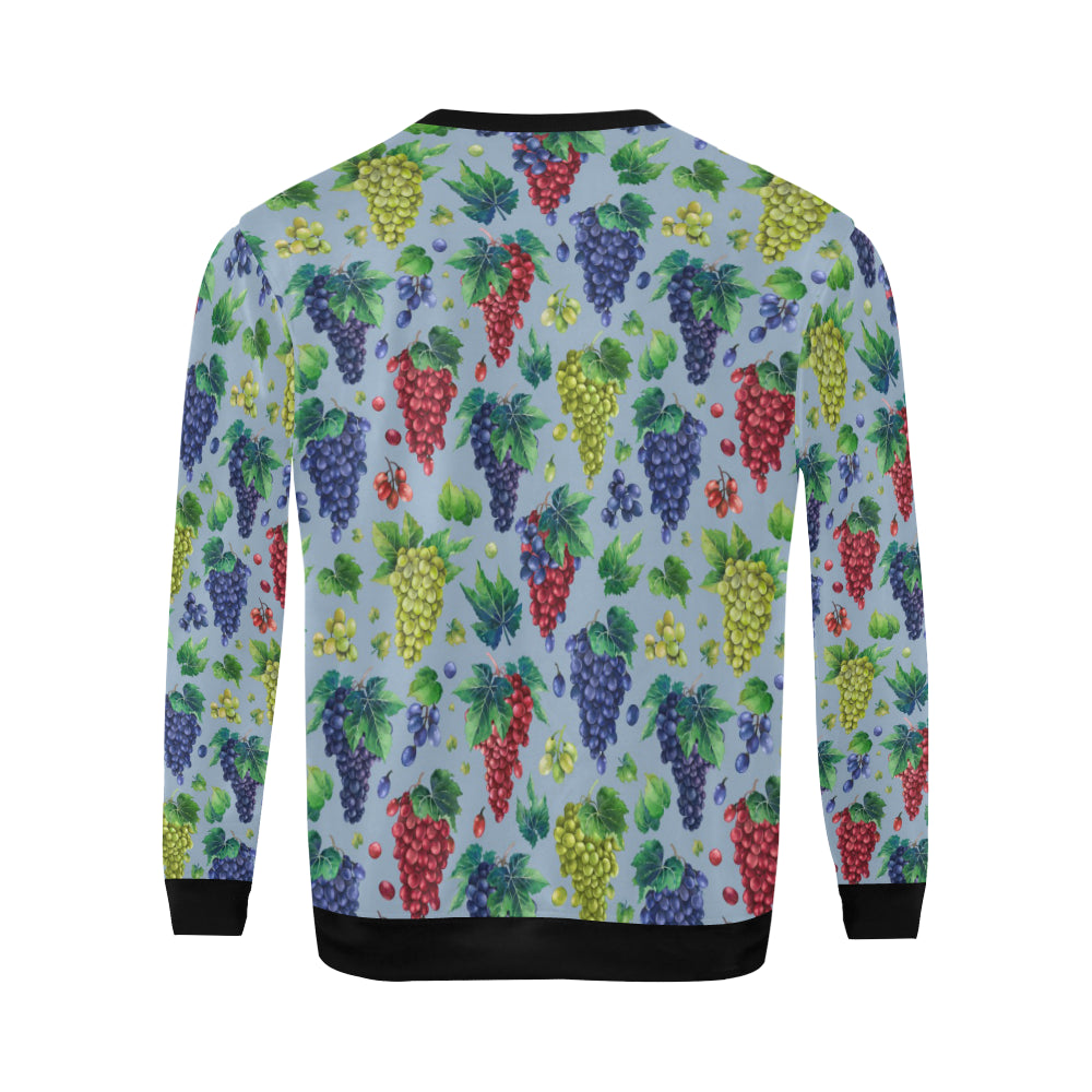 Grape Pattern Print Design GP06 Men Long Sleeve Sweatshirt