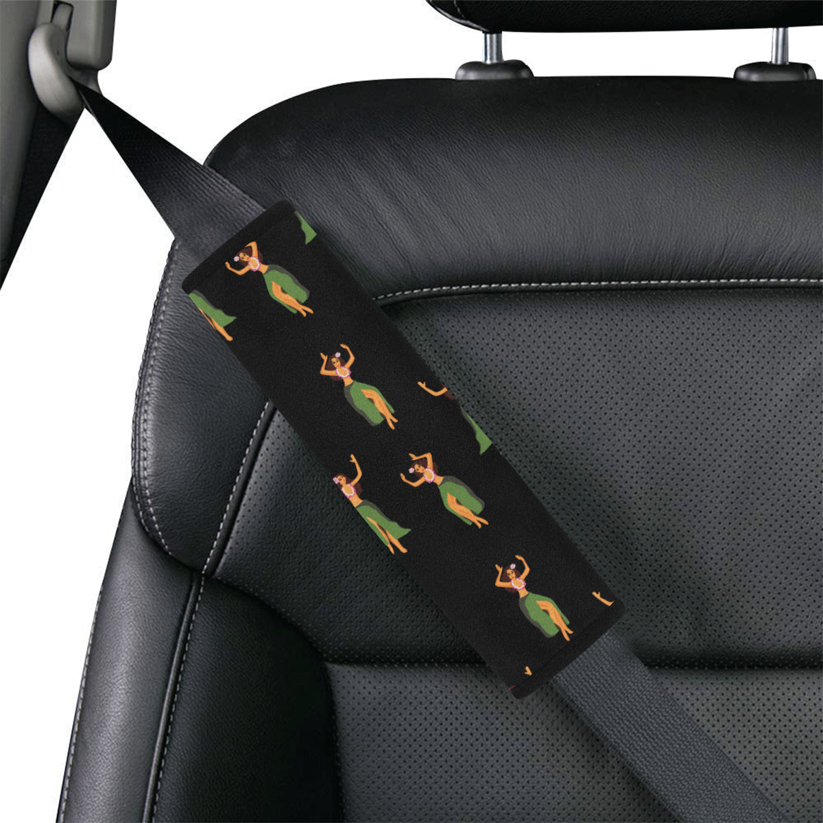 Hula Dancers Girl Pattern Print Design 01 Car Seat Belt Cover