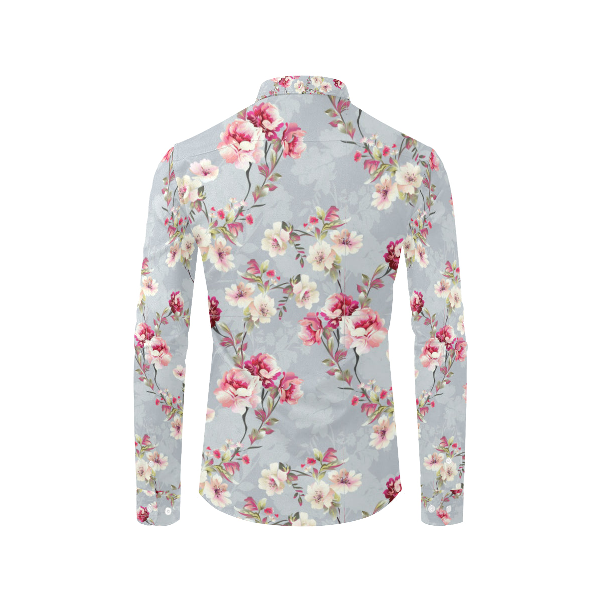 Summer Floral Pattern Print Design SF02 Men's Long Sleeve Shirt