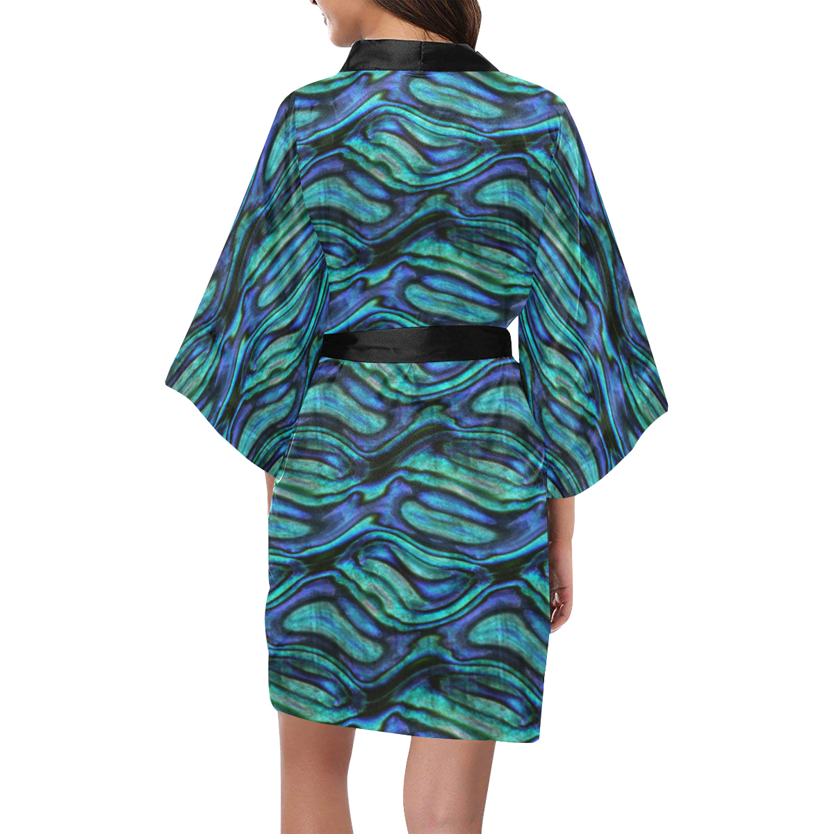 Abalone Pattern Print Design 02 Women's Short Kimono