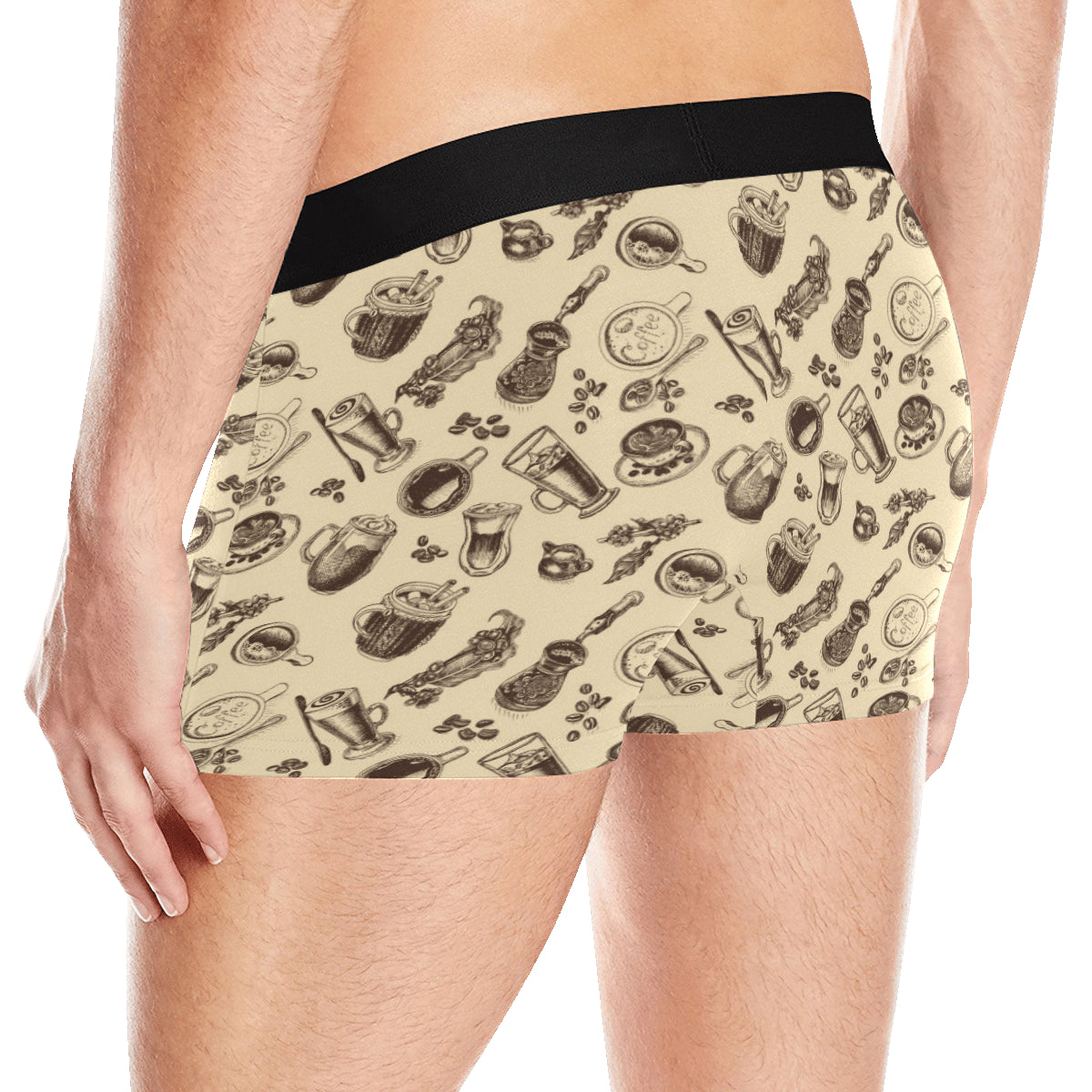 Coffee Pattern Print Design 05 Men's Boxer Briefs