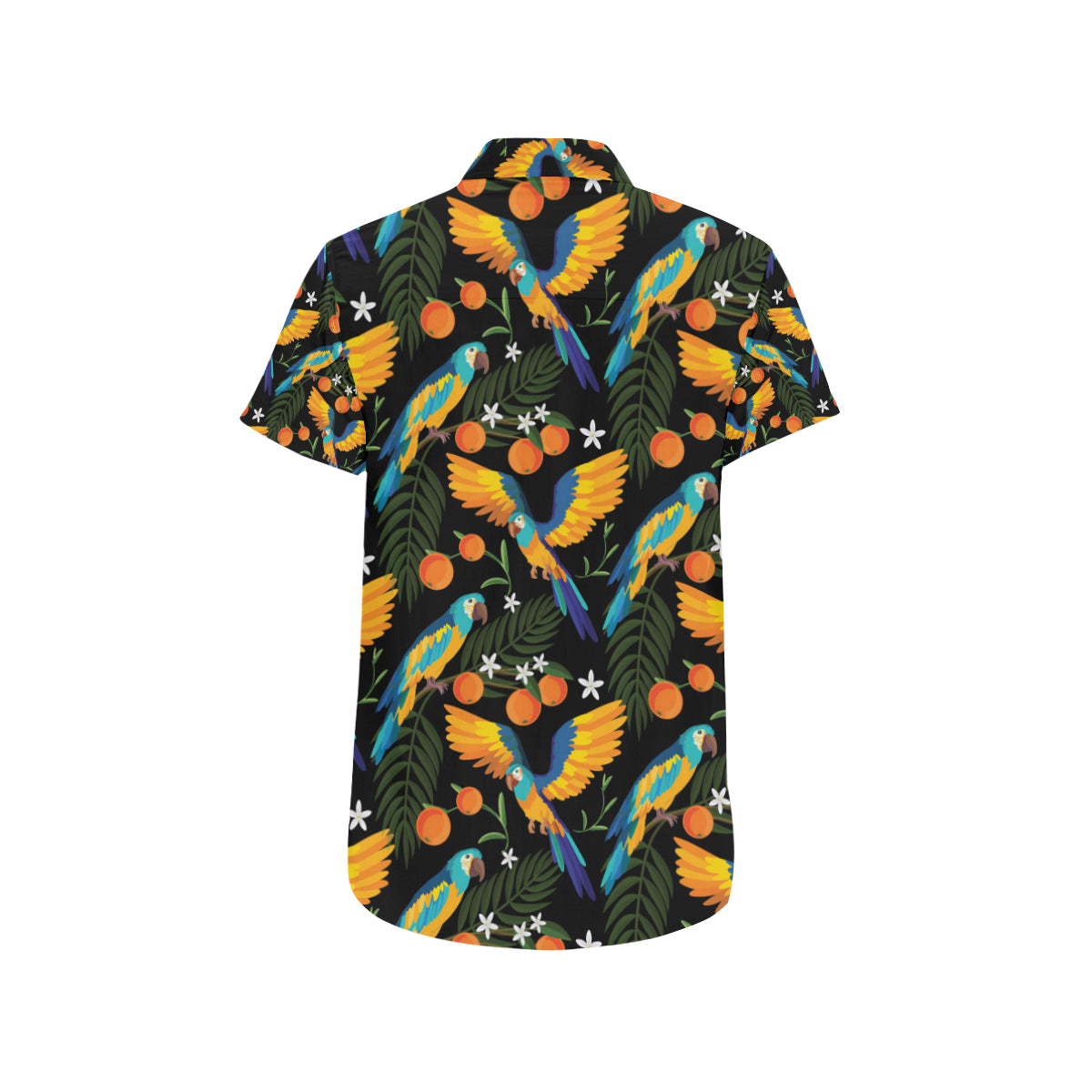 Macaw Pattern Print Design 03 Men's Short Sleeve Button Up Shirt