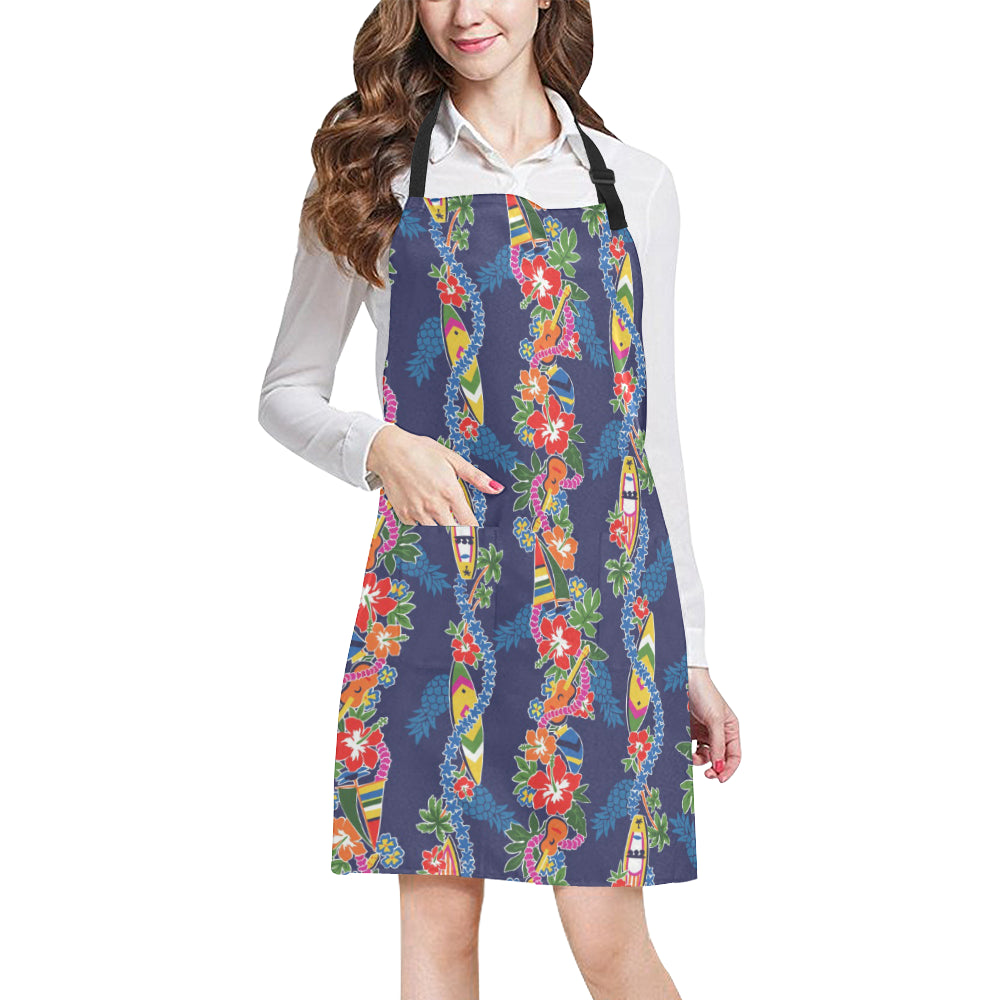 Hawaiian Themed Pattern Print Design H04 Apron with Pocket