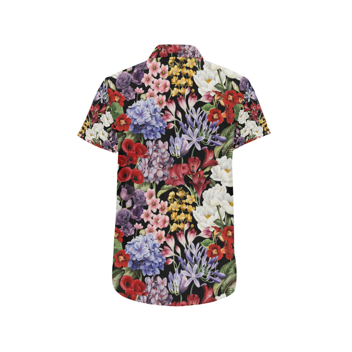 Summer Floral Pattern Print Design SF04 Men's Short Sleeve Button Up Shirt