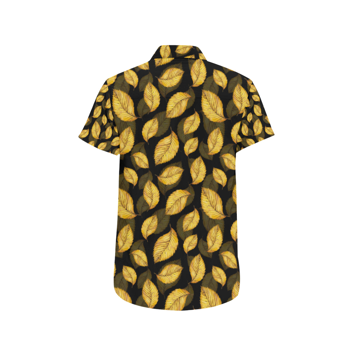 Elm Leave Summer Print Pattern Men's Short Sleeve Button Up Shirt