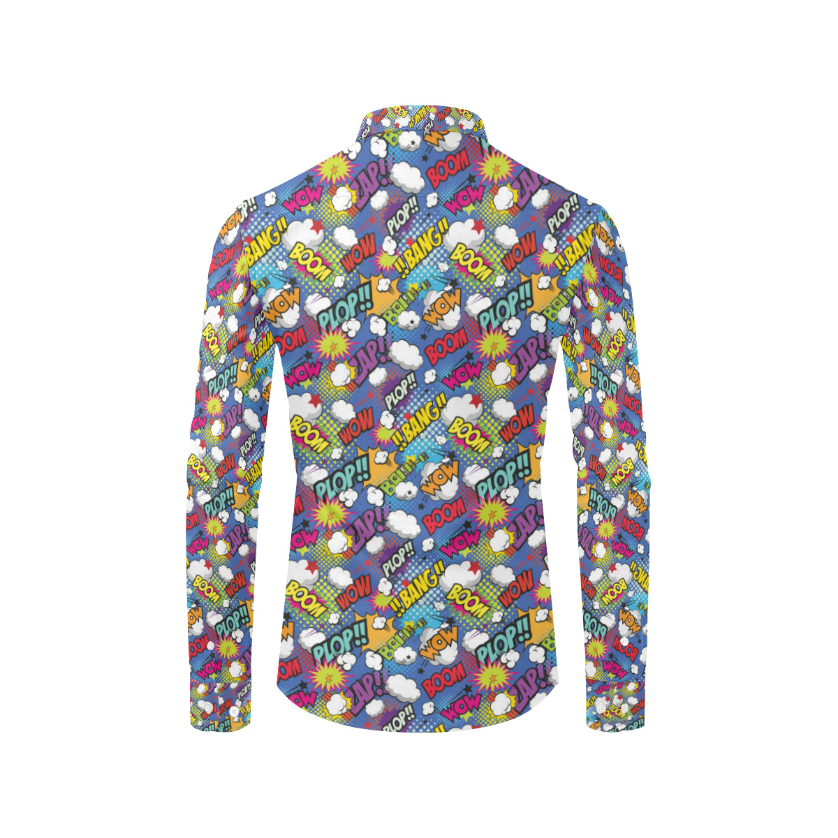 Comic Book Pattern Print Design 02 Men's Long Sleeve Shirt