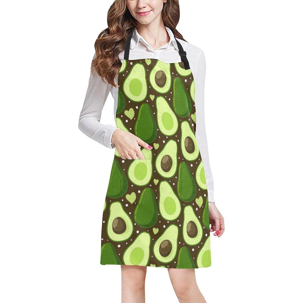Avocado Pattern Print Design AC04 Apron with Pocket