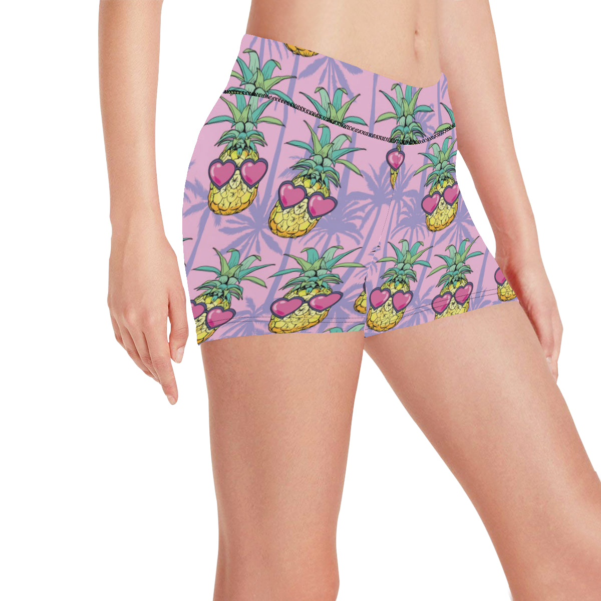 Pineapple Pattern Print Design PP06 Yoga Shorts