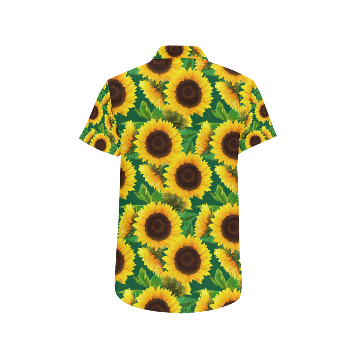 Sunflower Pattern Print Design SF02 Men's Short Sleeve Button Up Shirt