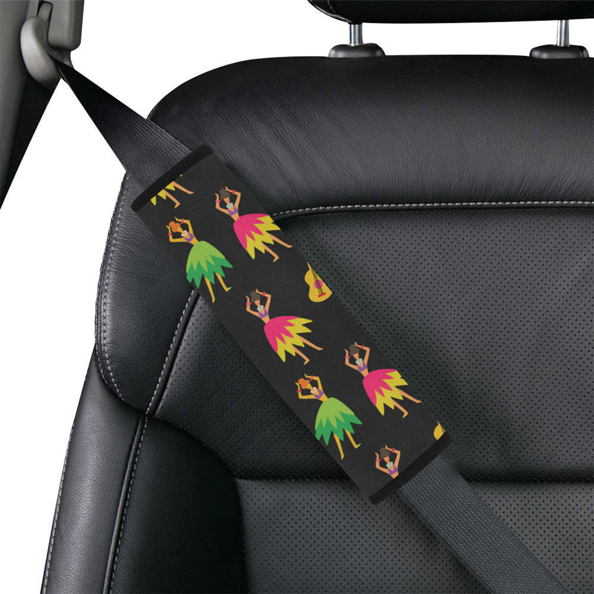 Hula Dancers Hawaiian Girl Pattern Print Design 03 Car Seat Belt Cover