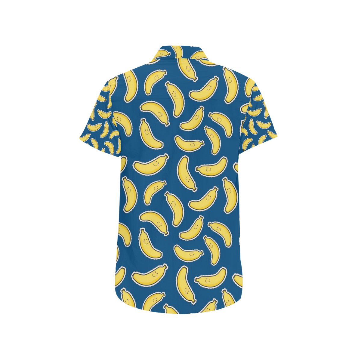Banana Pattern Print Design BA03 Men's Short Sleeve Button Up Shirt