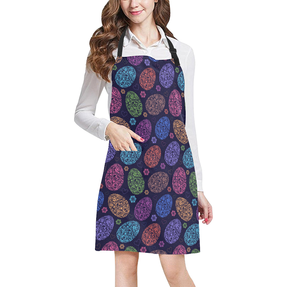 Easter Eggs Pattern Print Design RB012 Apron with Pocket