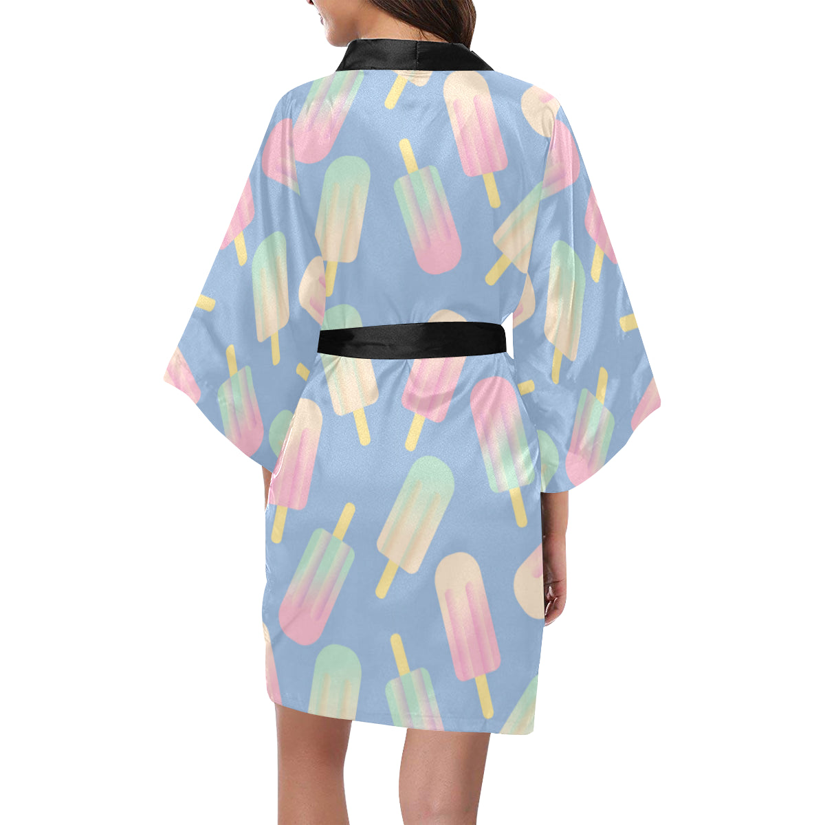 Ice Cream Pattern Print Design 05 Women's Short Kimono