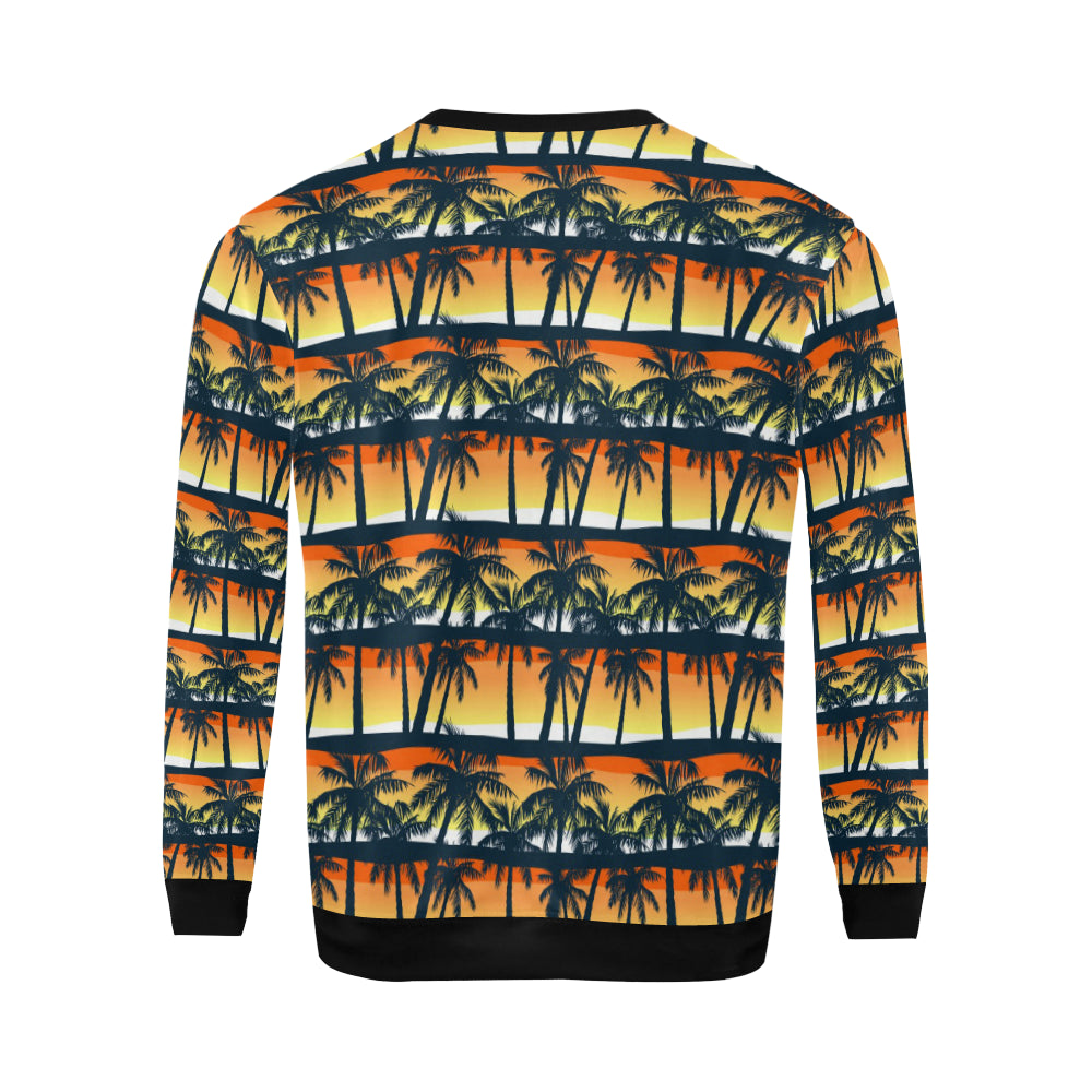 Palm Tree Pattern Print Design PT011 Men Long Sleeve Sweatshirt