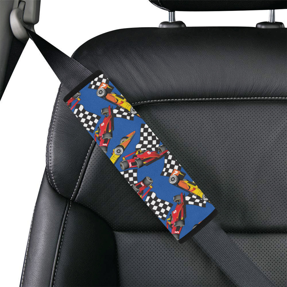 Racing Pattern Print Design A01 Car Seat Belt Cover
