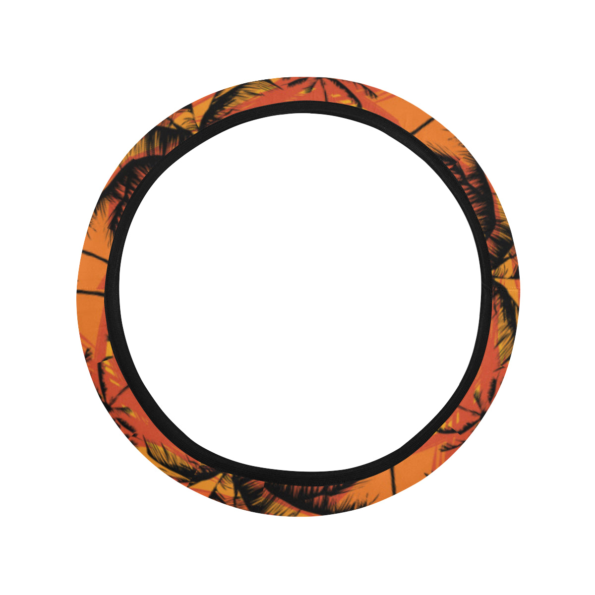 Palm Tree Pattern Print Design A02 Steering Wheel Cover with Elastic Edge