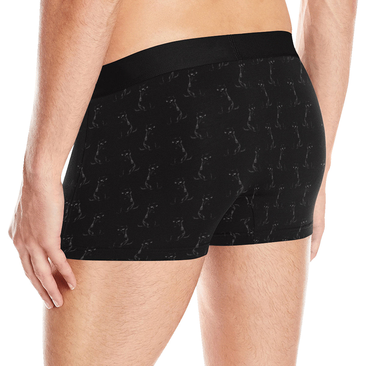 Black Cat Pattern Print Design 03 Men's Boxer Briefs