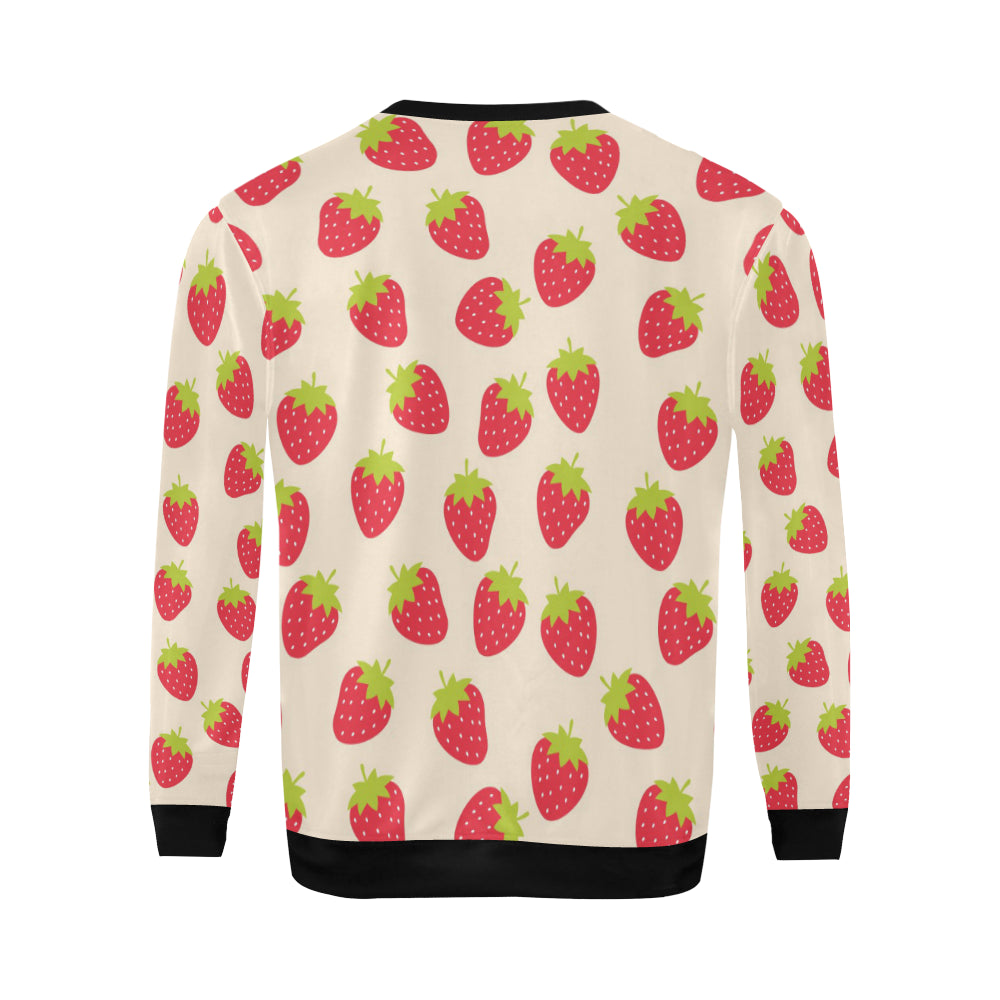 Strawberry Pattern Print Design SB02 Men Long Sleeve Sweatshirt