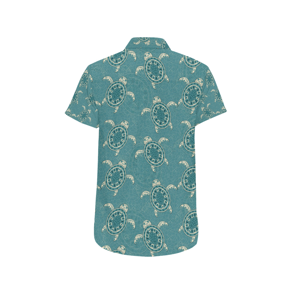 Sea Turtle Pattern Print Design T02 Men's Short Sleeve Button Up Shirt