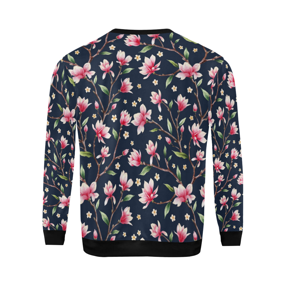 Magnolia Pattern Print Design MAG09 Men Long Sleeve Sweatshirt
