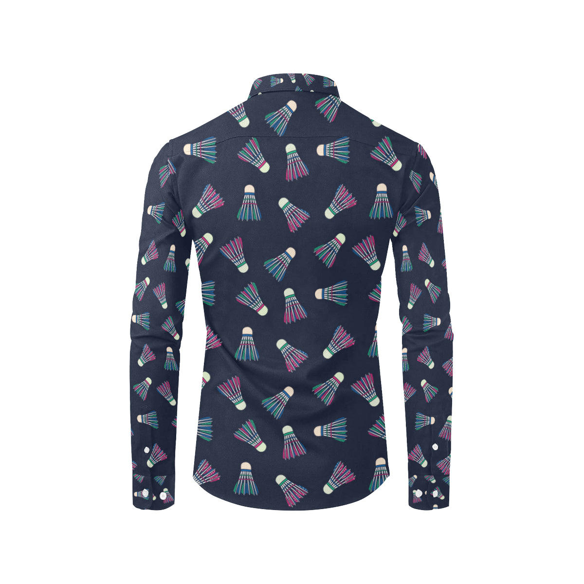 Badminton Ball Pattern Print Design 02 Men's Long Sleeve Shirt