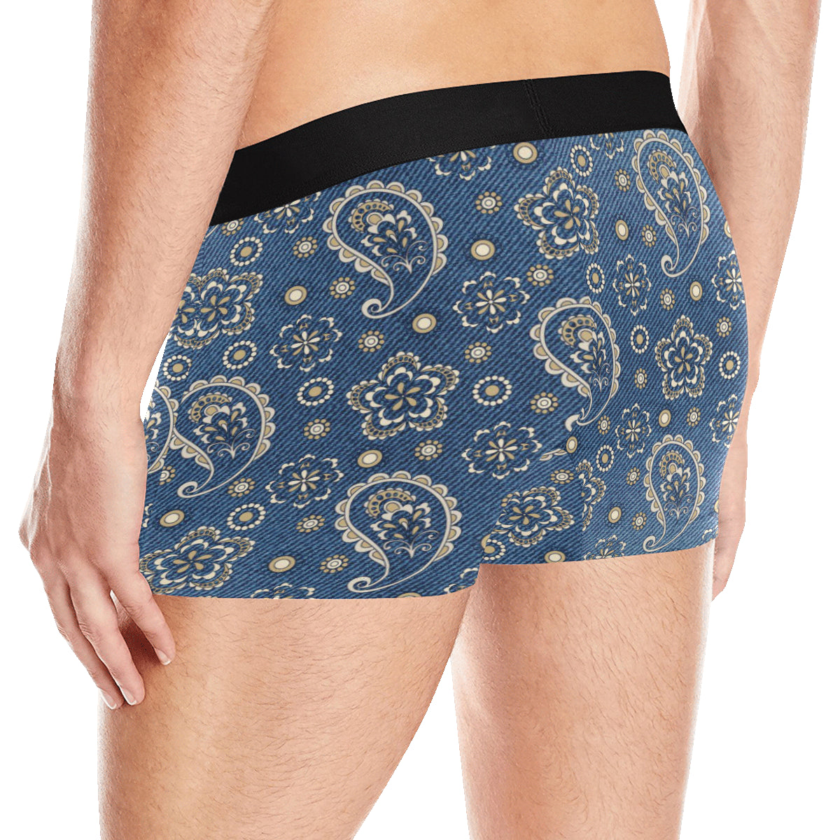 Jean Paisley Pattern Print Design 01 Men's Boxer Briefs