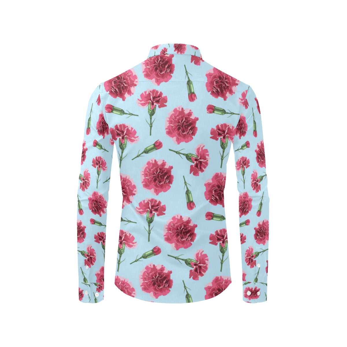 Carnations Pattern Print Design CN01 Men's Long Sleeve Shirt